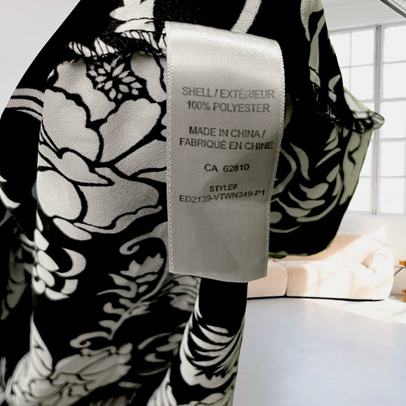 Ricki’s Black and White Floral Print Blouse with Scalloped Edge - Picture 4 of 4